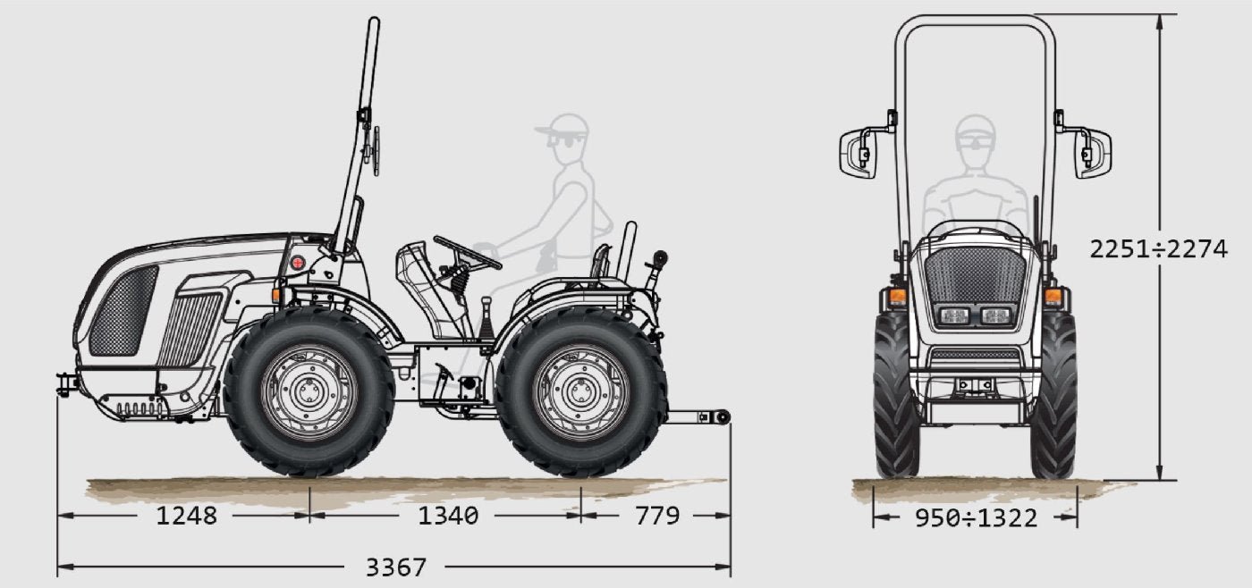 FERRARI Knicklenker-Traktor Cobram 60 AR Micro -Grundmaschine ohne Bereifung