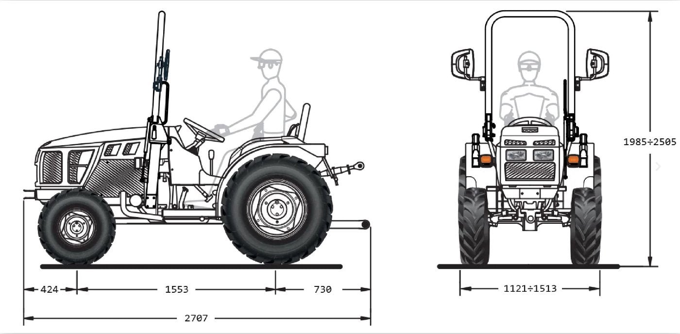 FERRARI Kompakttraktor Raptor 35 -Grundmaschine ohne Bereifung