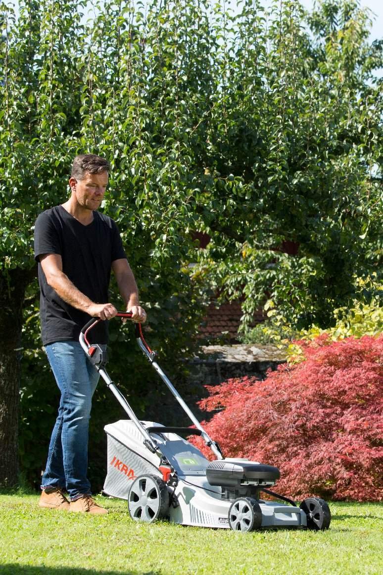 IKRA Akku 3in1 Stahldeck Rasenmäher IAM 40-4325 ohne Akku und Ladegerät - Mulchmäher