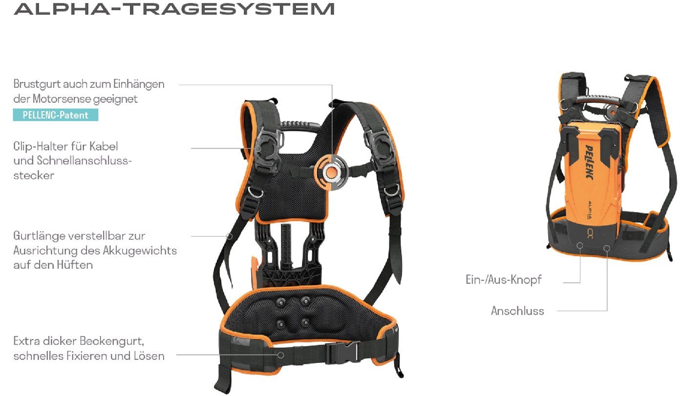 Pellenc Akkus Paket ALPHA 520 + Tragesystem ALPHA