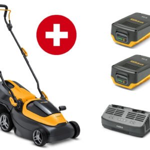 Stiga Akku-Rasenmäher Collector 136e Kit - mit 2 x 2 Ah Akku und Doppel-Ladegerät