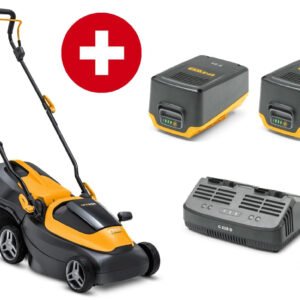 Stiga Akku-Rasenmäher Collector 140e Kit - mit 2 x 4 Ah Akku und Doppel-Ladegerät