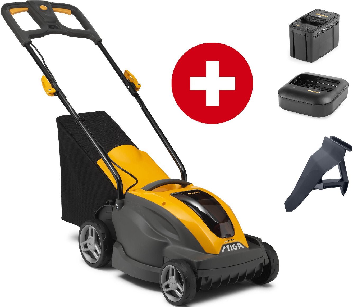 Stiga Akku-Rasenmäher Combi 336e Kit mit 2 Ah Akku und Schnell-Ladegerät