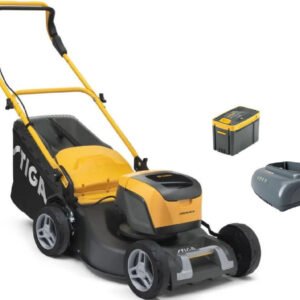 Stiga Akku-Rasenmäher mit Radantrieb Collector 48 S AE Kit mit 5 Ah Akku und Ladegerät