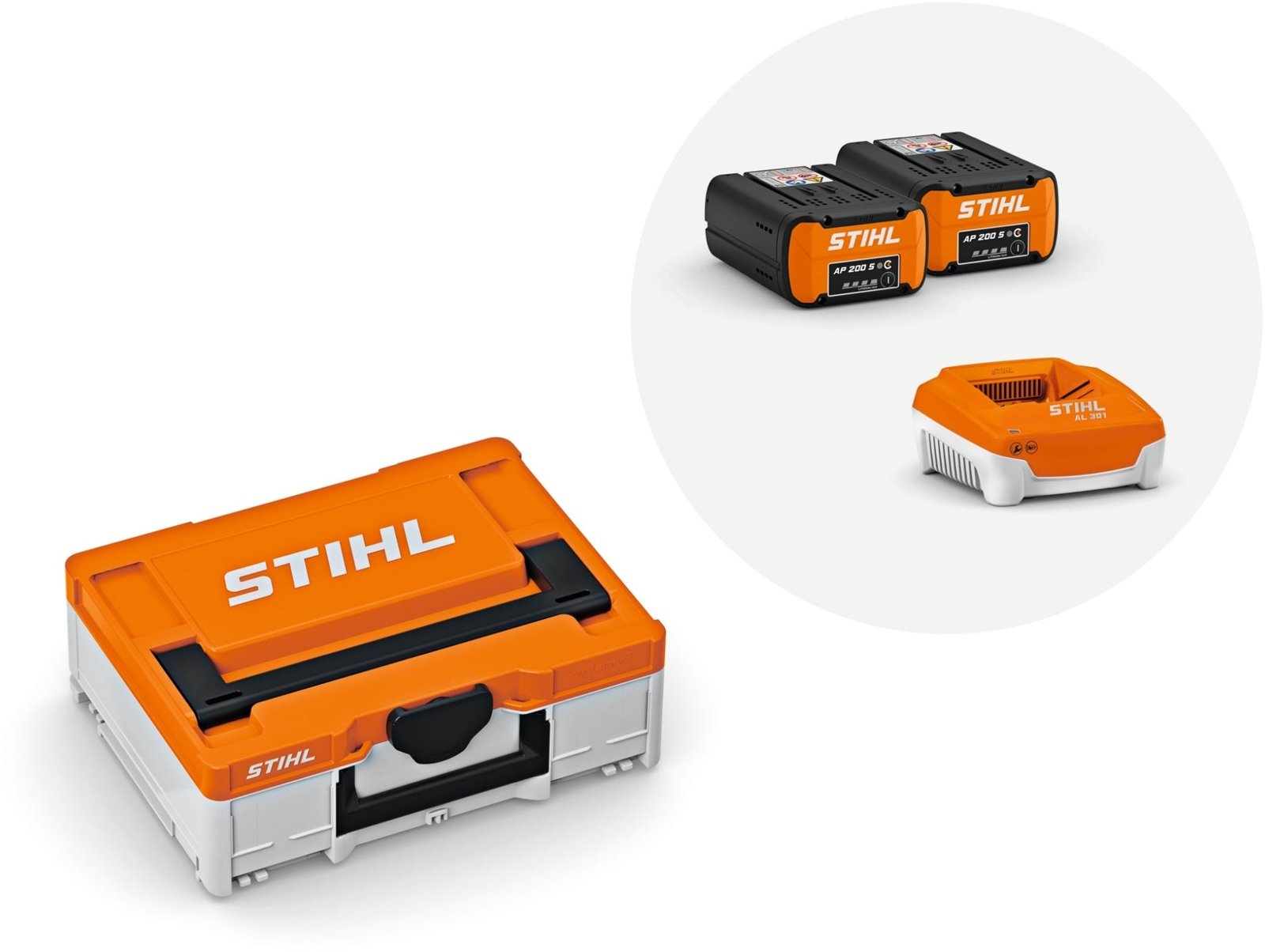 STIHL Akku-Set Power-Box 1 mit 2 x AP 200 S und 1 x AL 301